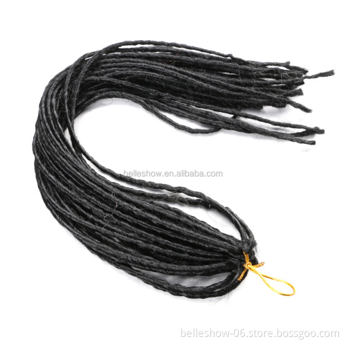 Hot sell wholesale Braiding Hair Extensions 20inch 24roots/pcs Crochet Hair Handmade Dreadlocks Soft Faux Locs